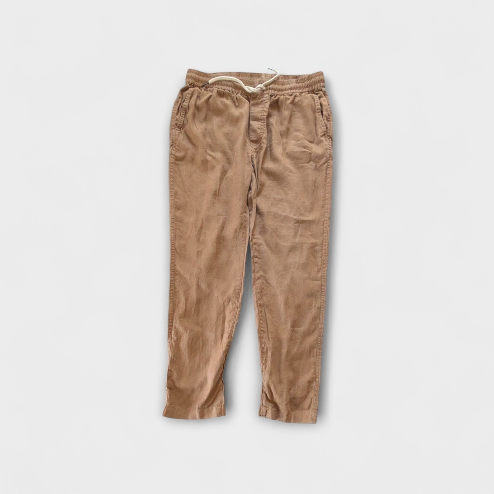 Quince Men's 100% European Linen Pants Medium Driftwood Brown Tapered Leg
